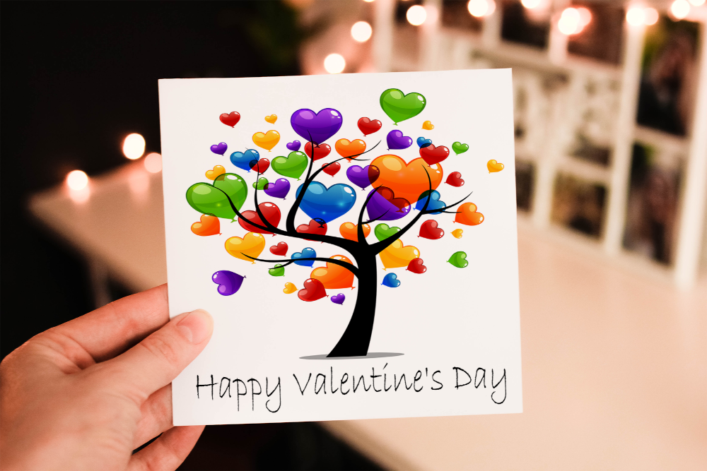 Heart Tree Of Life Valentine Card, Personalised Card - Click Image to Close